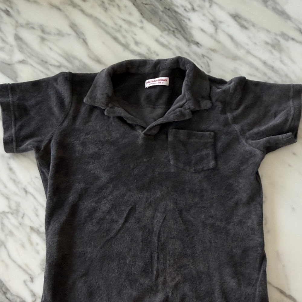 Orlebar Brown Charcoal Kids Polo Shirt